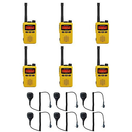 MEVX-S24-YL Yellow UHF 403-470MHz 3 Watt 256 Channel Analog/Digital Portable Radio with M4013 Speaker Microphone (6 Pack)