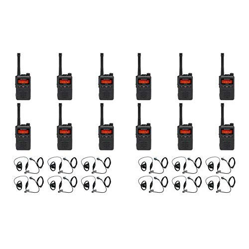 MEVX-S24-BLK Black UHF 403-470MHz 3 Watt 256 Channel Analog/Digital Portable Radio with E316 D-Ring Headset (12 Pack)