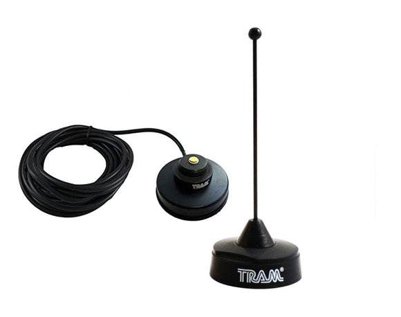 Tram 1126B +1233MUHF Black Magmount Antenna Kit UHF 410-490 MHz. Compatible with Motorola CDM1550 M1225 XPR4350 PM400 Radios.