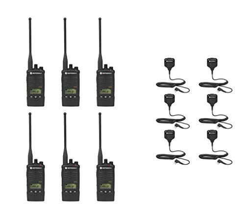 6 Pack of Motorola RDU4160D UHF 4 Watt 16 Channel Radio with HKLN4606 Speaker Microphone