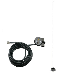 Tram 1121+1247MUHF Trunk Mount VHF Antenna Kit.150-162 MHz, 17", Chrome, with MUHF Connector. Compatible with Motorola Radios.