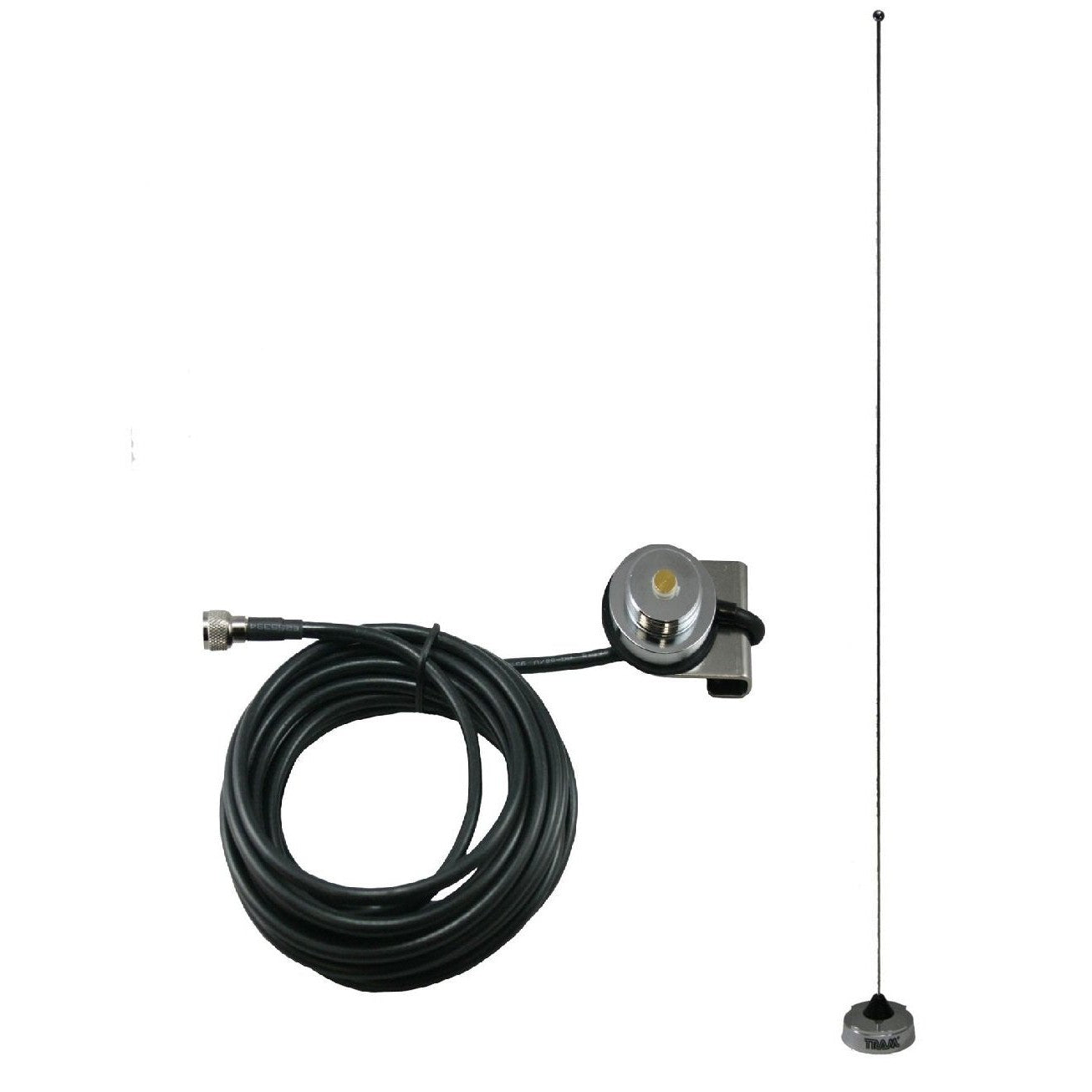 Tram 1121+1247MUHF Trunk Mount VHF Antenna Kit.150-162 MHz, 17", Chrome, with MUHF Connector. Compatible with Motorola Radios.