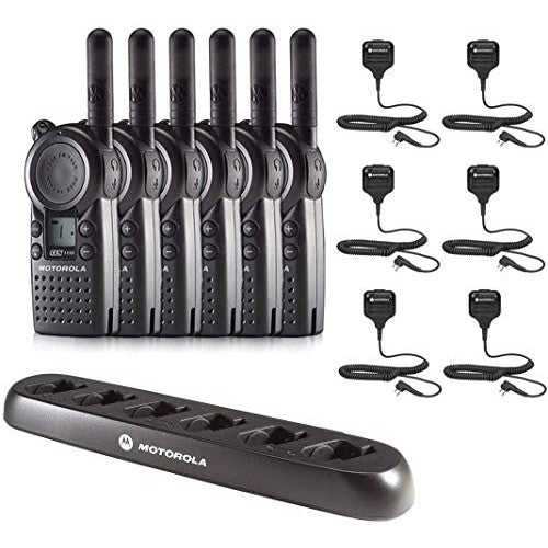 CLS1110 Radios with HKLN4606 Speaker Microphone and 56531 6-Bank Radio Charger (6 Pack)