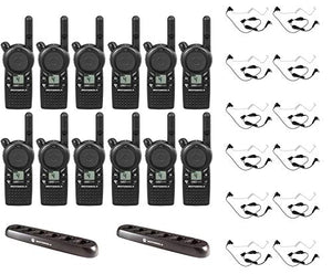 CLS1410 1 watt 4 Channel Business Radio with HKLN4601 Surveillance Headset and 56531 Multi Unit Charger (12 Pack)