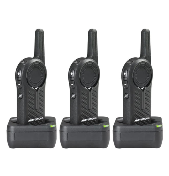 3 Pack of Motorola DLR1020 Two Way Radio Walkie Talkies