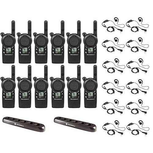 CLS1410 1 watt 4 Channel Business Radio with HKLN4604 C-Ring Headset and 56531 Multi Unit Charger (12 Pack)