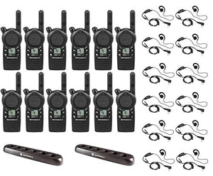 CLS1410 1 watt 4 Channel Business Radio with HKLN4604 C-Ring Headset and 56531 Multi Unit Charger (12 Pack)