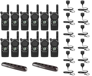 CLS1410 1 watt 4 Channel Business Radio with HKLN4606 Speaker Microphone and 56531 Multi Unit Charger (12 Pack)