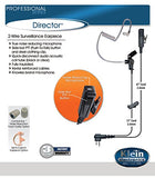 Klein Electronics Director-M1 Director 2-Wire Surveillance Earpiece Kit, for use with Motorola/Blackbox+ Series and Bantam M1/HYT/Relm/TEKK Radios, True Noise Reduction Microphone