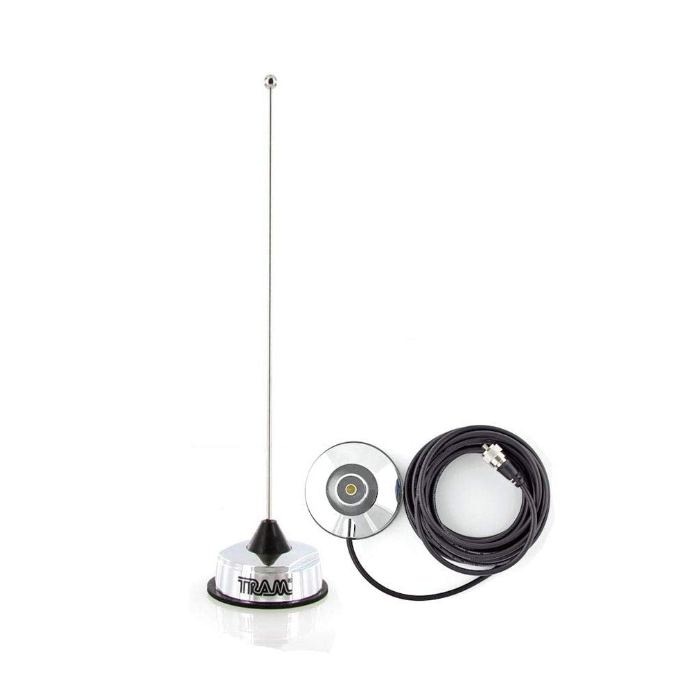 Tram 1126+1239 UHF Antenna Kit, 410-490 MHz, 1/4" Wave NMO Pre Tuned, Mag Mount, 17Ft Coax Cable.