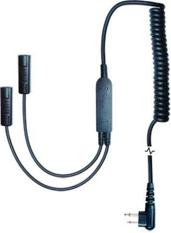 Klein Electronics RiderComm-M1 RiderComm Motorcycle Helmet Headset Connector Cable for use with Motorola/Blackbox/HYT/Relm/TEKK Radios Using a 2-Pin Right Angle Connector