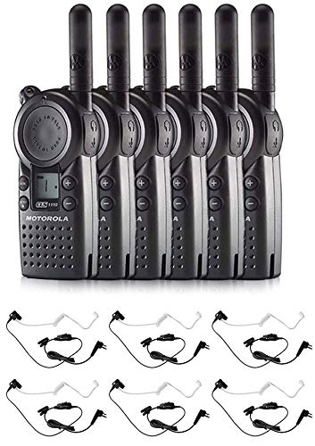 CLS1110 UHF 1 Watt 1 Channel Lightweight Radio and HKLN4601 Surveillance Headsets (6 Pack)