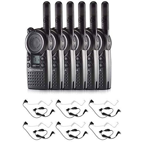 CLS1110 UHF 1 Watt 1 Channel Lightweight Radio and HKLN4601 Surveillance Headsets (6 Pack)