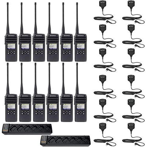 DTR700 50 Channel 1 Watt 900MHZ License Free Digital Two Way Radio with HKLN4606 and PMPN4465 Multi Unit Charger (12 Pack)