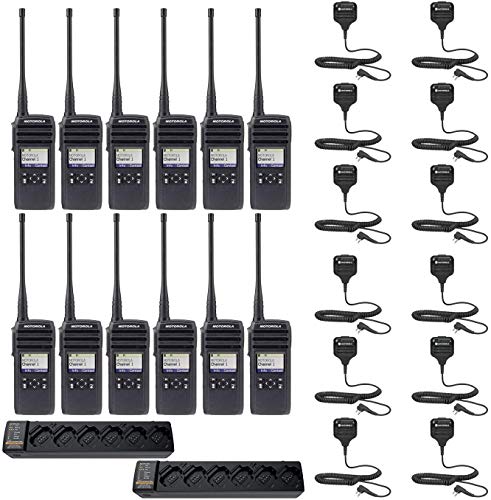 DTR700 50 Channel 1 Watt 900MHZ License Free Digital Two Way Radio with HKLN4606 and PMPN4465 Multi Unit Charger (12 Pack)