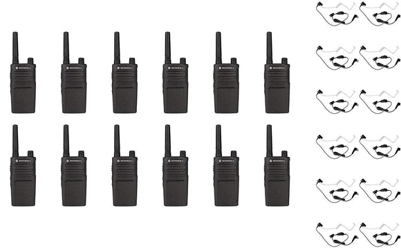 RMU2040 UHF 2 Watt 4 Channel Business Two-Way Radio with HKLN4601 Surveillance Headset (12 Pack)