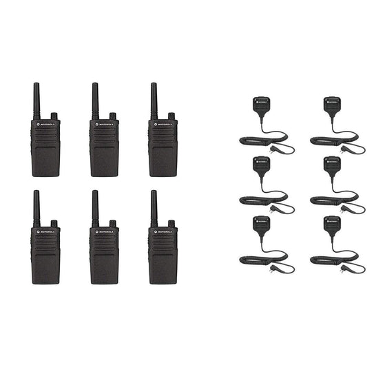 RMU2040 UHF 2 Watt 4 Channel Business Two-Way Radio with HKLN4606 Speaker Microphone (6 Pack)