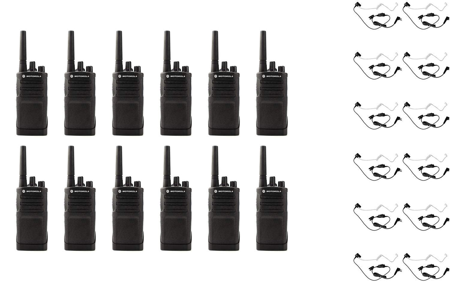 RMU2080 UHF 2 Watt 8 Channel Business Two-Way Radio with HKLN4601 Surveillance Headset (12 Pack)