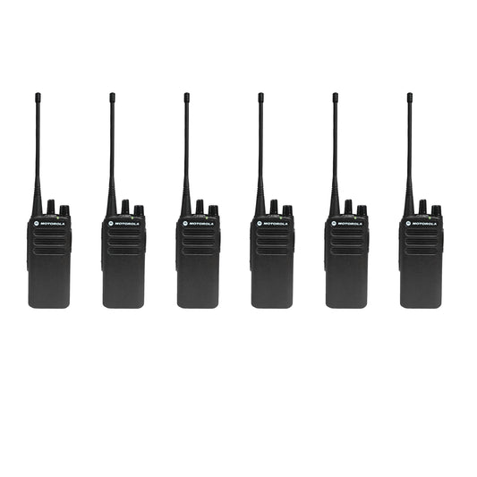 6 Pack of Motorola CP100D Analog UHF Two Way Radio, 16 Channel, 4 Watt (403-480MHz)