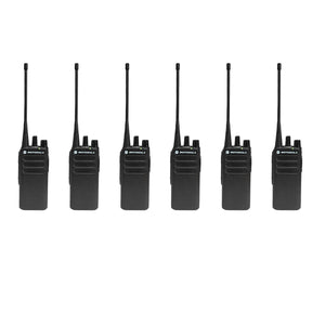 6 Pack of Motorola CP100D Analog UHF Two Way Radio, 16 Channel, 4 Watt (403-480MHz)