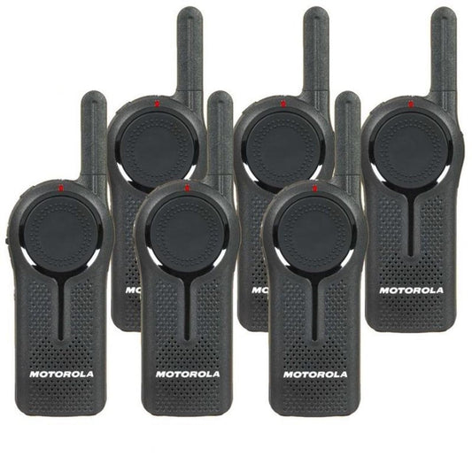 6 Pack of Motorola DLR1060 900MHz ISM Band 1 Watt 6 Channels License Free Digital Two-Way Radio