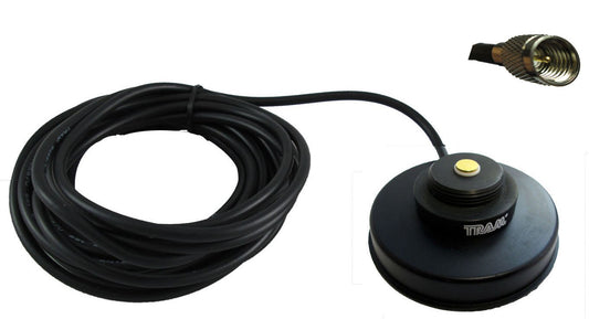 Tram Browning 1233-MUHF Black 3 1/2" Solid Coax Magnet Mount Kit with 17FT Cable and Mini UHF Connector Installed