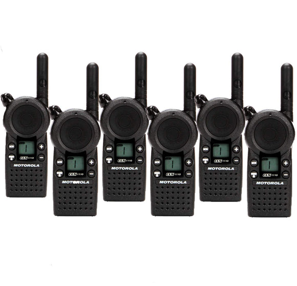 6 Pack of Motorola CLS1110 Two Way Radio Walkie Talkies
