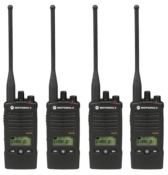 4 Pack of Motorola RDU4160d Two Way Radio Walkie Talkies