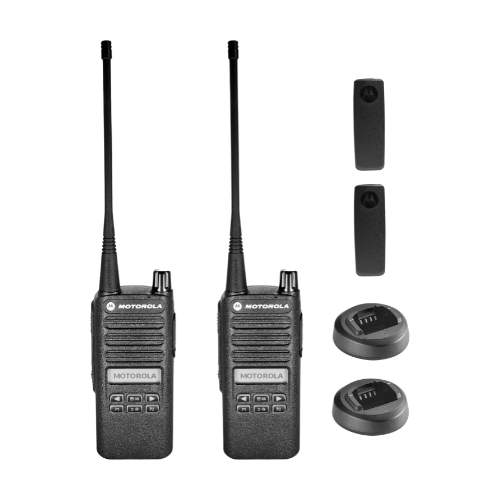 2 Pack of Motorola CP100D Analog UHF 403-480MHz 16 Channel 4 Watts Portable Two-Way Radio with Display and Limited Keypad