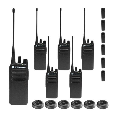 6 Pack of Motorola CP100D UHF 403-480MHz 4 Watt 16 Channels Analog Portable Radio