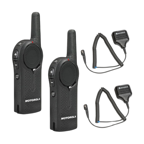 2 Pack of Motorola DLR1020 900MHz ISM Band 1 Watt 2 Channels License Free Digital Two-Way Radio and Speaker Microphone