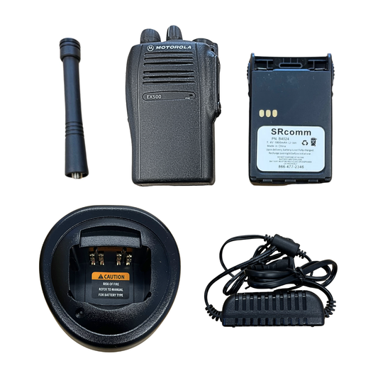 Used Motorola EX500 AAH38SDC9AA3AN UHF 450-512MHz 16 Channels 4 Watt Portable Two-Way Radio
