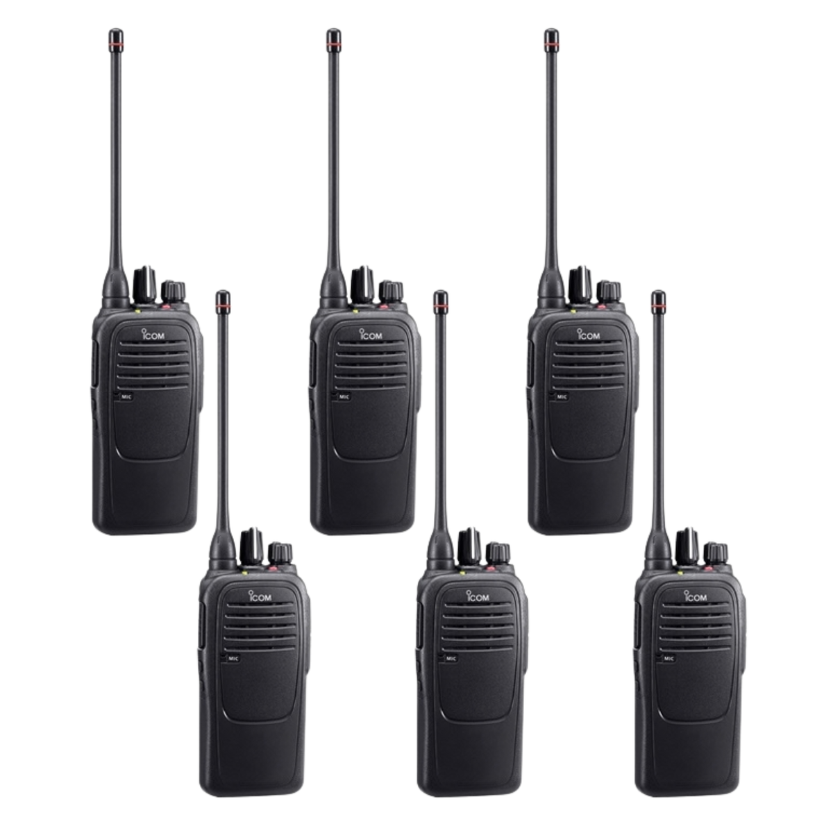 Pack of 6 Icom F2000 82 UHF 400-470MHz 16 Channels 4 Watt Analog Radio