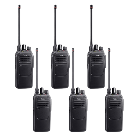 Pack of 6 Icom F2000 82 UHF 400-470MHz 16 Channels 4 Watt Analog Radio