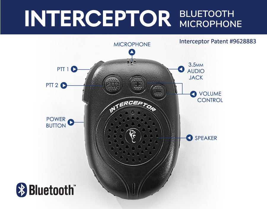 Earphone Connection Interceptor Bluetooth Speaker Microphone for POC