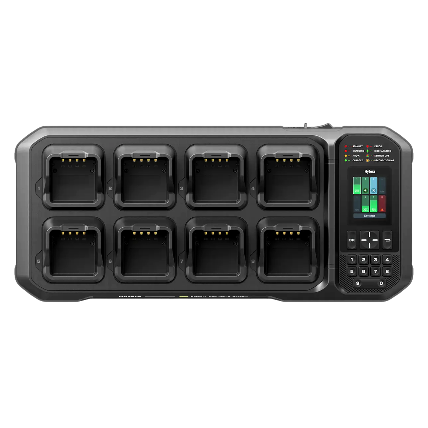 Hytera MCA26 Smart Battery Analyzer 8-Pocket Multi-Unit Charger for Hytera Portable Radio Batteries