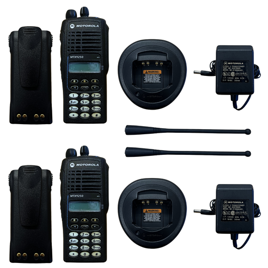 2 Pack of Refurbished Motorola MTX9250 900MHz 896-941MHz 160 Channels 2.5 Watt Privacy Plus Trunking Portable Radio