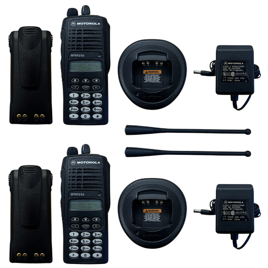 2 Pack of Used Motorola MTX9250 900MHz 896-941MHz 160 Channels 2.5 Watt Privacy Plus Trunking Portable Radio