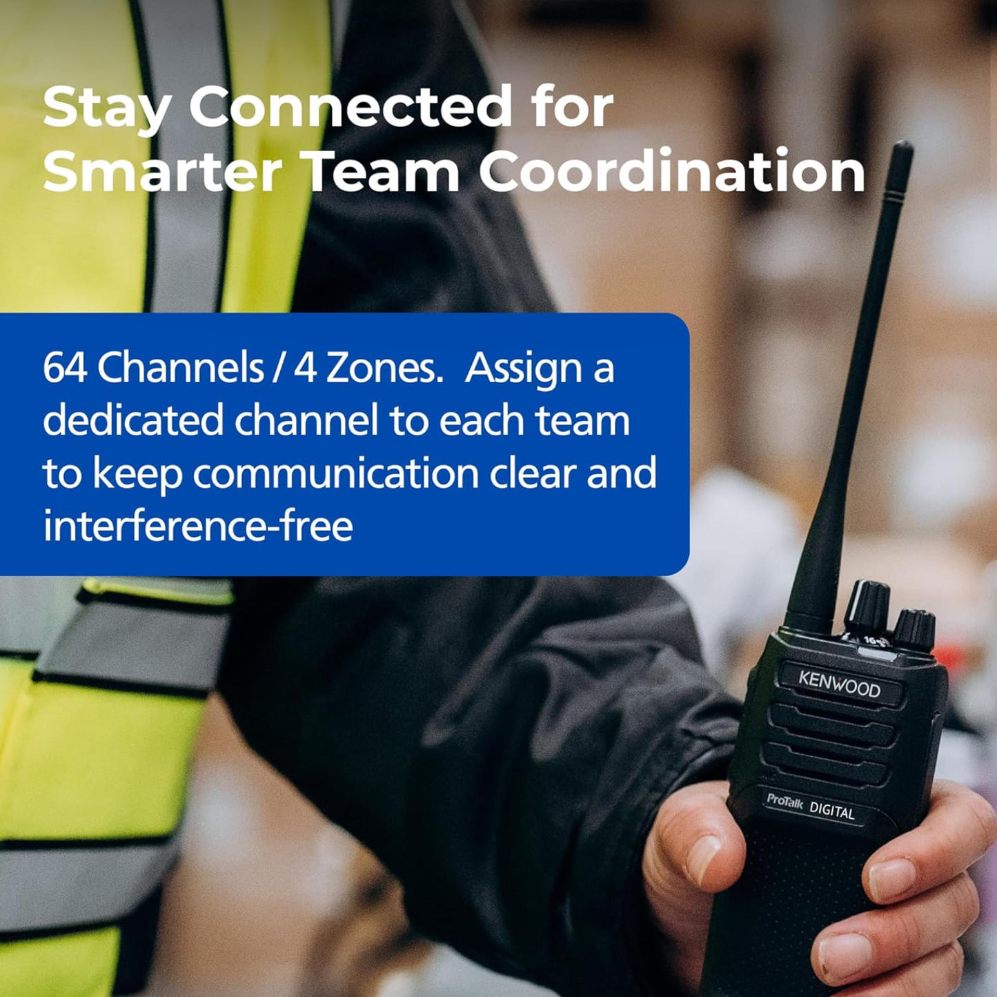 Kenwood ProTalk NX-P1300NUK UHF 400-512MHz 64 Channels 5 Watt NXDN Digital/Analog Two-Way Radio