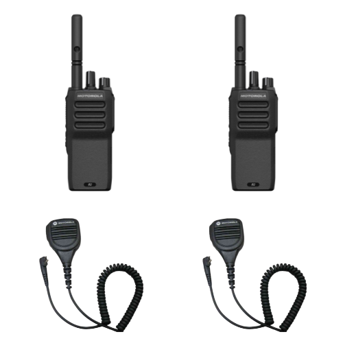 2 Pack Motorola MOTOTRBO R2 AAH11YDC9JA2AN UHF 400-480MHz Digital Two Way Radio with PMMN4029 Speaker Microphone