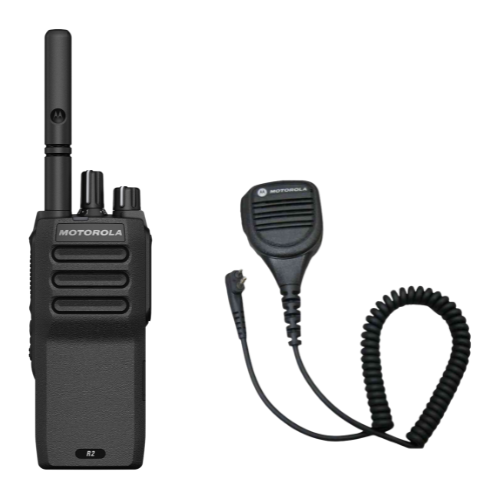 Motorola MOTOTRBO R2 AAH11YDC9JA2AN UHF 400-480MHz Digital Two Way Radio with PMMN4029 Speaker Microphone