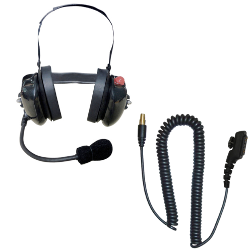SRcomm RH-8000F Heavy Duty Behind-the-Head Dual Ear Headset for Hytera PD782 PD702