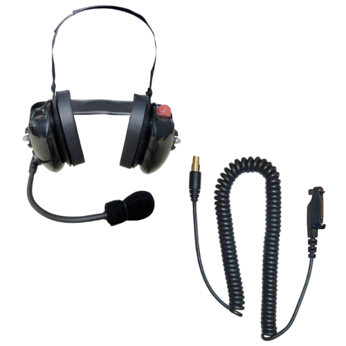 SRcomm RH-8000F Heavy Duty Behind-the-Head Dual Ear Headset for Hytera PD605 PD665 PD685 series