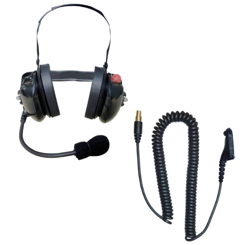 SRcomm RH-8000F Heavy Duty Behind-the-Head Dual Ear Headset for Motorola TRBO XPR6000 XPR7000 APX3000 APX7000 Series