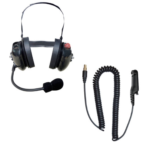 SRcomm RH-8000F Heavy Duty Behind-the-Head Dual Ear Headset for Motorola XPR3300 XPR3300e XPR3500 XPR3500e