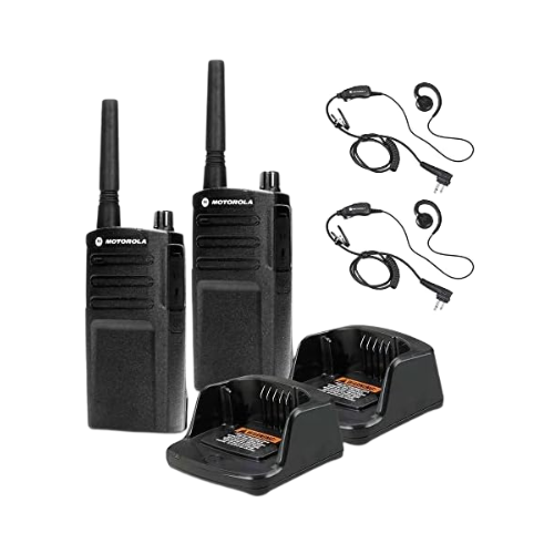 2 Pack of Motorola RMU2040 UHF 2 Watt 4 Channel Analog Business Radio with HKLN4604 Earpiece