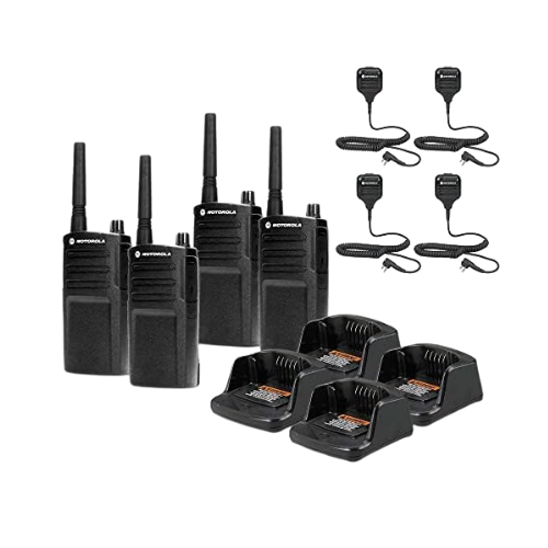 4 Pack of Motorola RMU2040 UHF 2 Watt 4 Channel Analog Business Radio with HKLN4606 Speaker Microphone