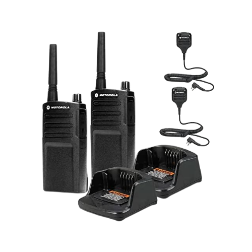 2 Pack of Motorola RMU2040 UHF 2 Watt 4 Channel Analog Business Radio with HKLN4606 Speaker Microphone