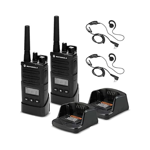 2 Pack of Motorola RMU2080D UHF 8 Channel 2 Watt Business Radio with HKLN4604 Earpiece