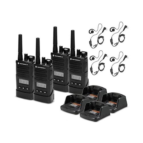 4 Pack of Motorola RMU2080D UHF 8 Channel 2 Watt Business Radio with HKLN4604 Earpiece